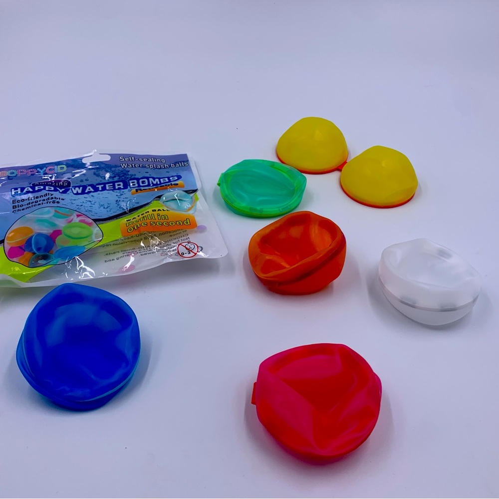Eco friendly reusable water balloons! 6 pack self sealing water splash balls